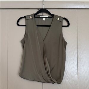 MICHAEL Michael Kors Khaki Sleeveless Wrap Blouse